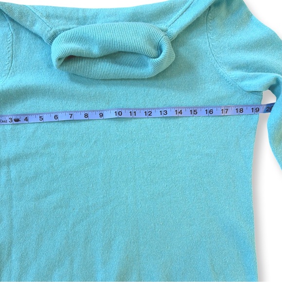 Talbots | Turquoise Cashmere Turtleneck Sweater - Picture 4 of 6